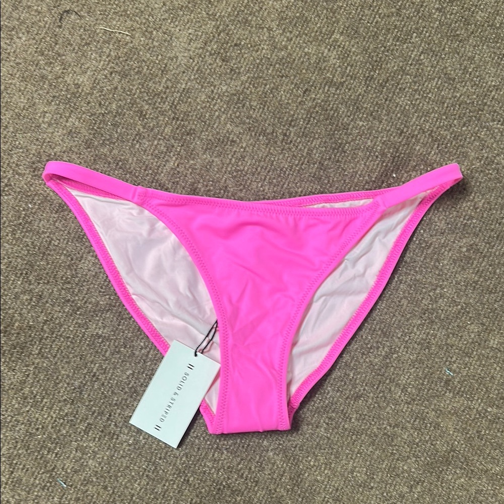 SOLID & STRIPED Pink Bikini Bottom Swimwear